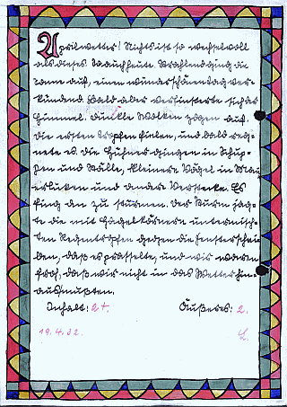 Vatis Schulaufsatz Nr. 01 von 1932